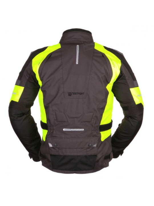 Geaca moto touring Modeka Westport black/yellow fluo