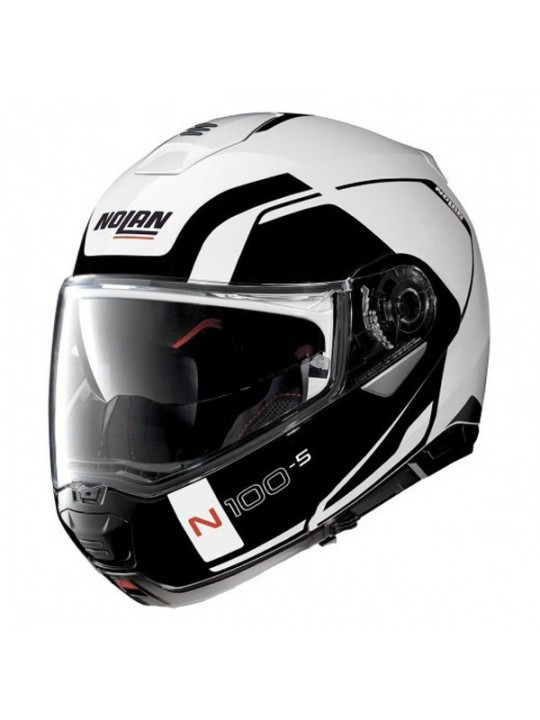 Casca moto flip-up Nolan N100-5 Consistency N Com Metal White