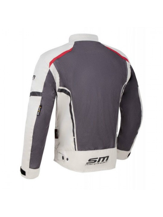 Geaca moto textil SM Racewear Mesh 2.0 light grey