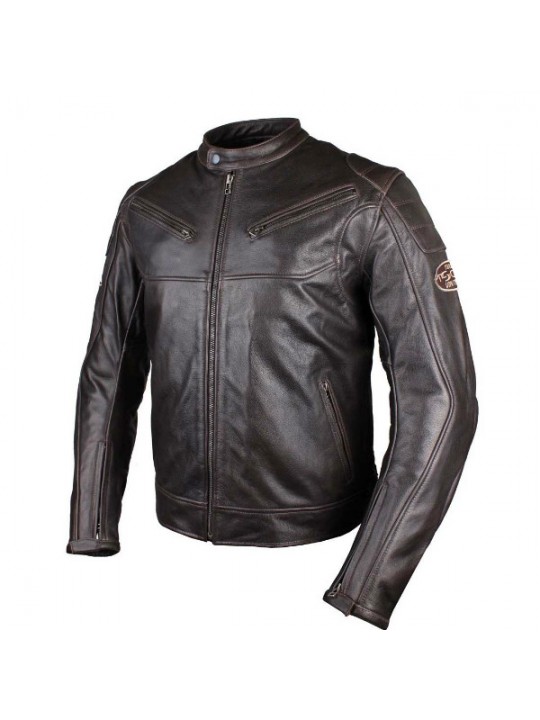 Geaca moto piele Tschul Vintage brown