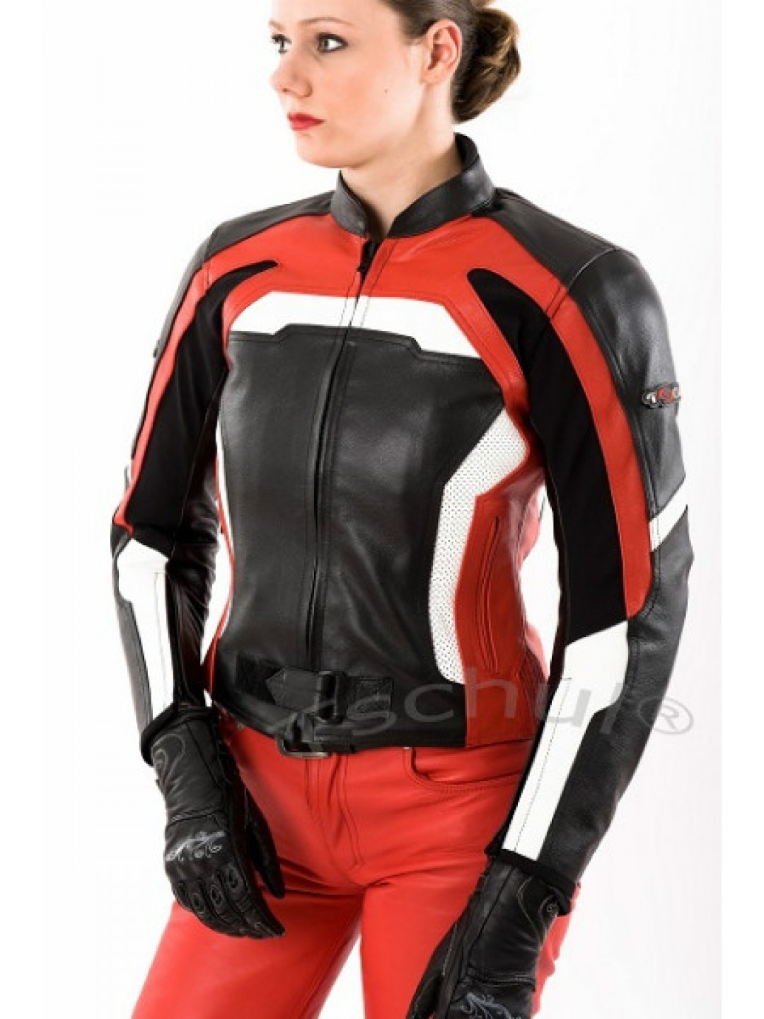 Geaca moto de dama Tschul Sporty Red