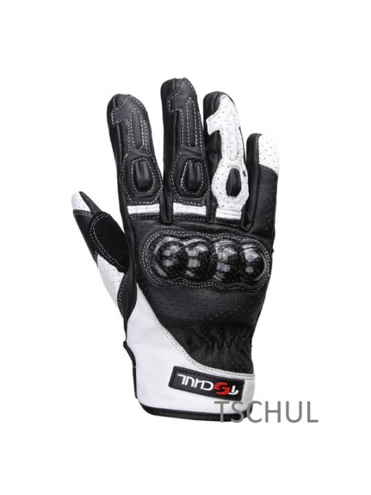 Manusi moto piele Tschul Carbon scurte 316 bw