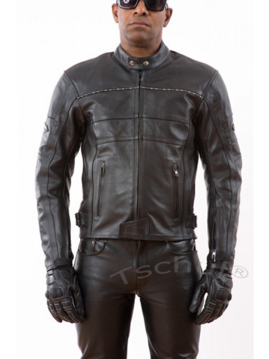 Geaca moto piele Tschul Baron Black