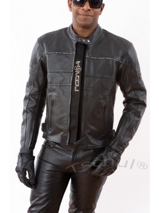 Geaca moto piele Tschul Baron Black