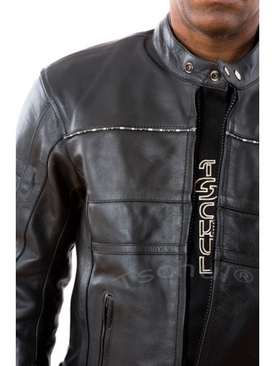 Geaca moto piele Tschul Baron Black