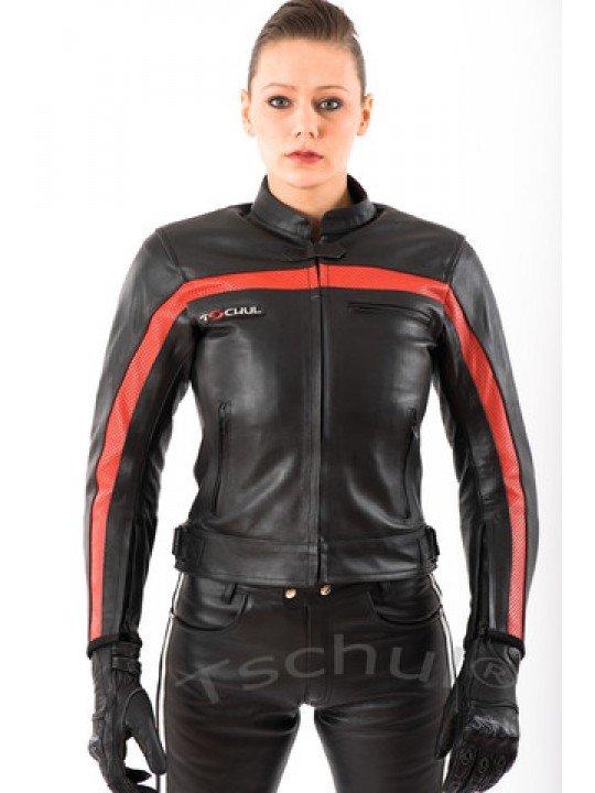 Geaca moto de dama Tschul New Jersey red